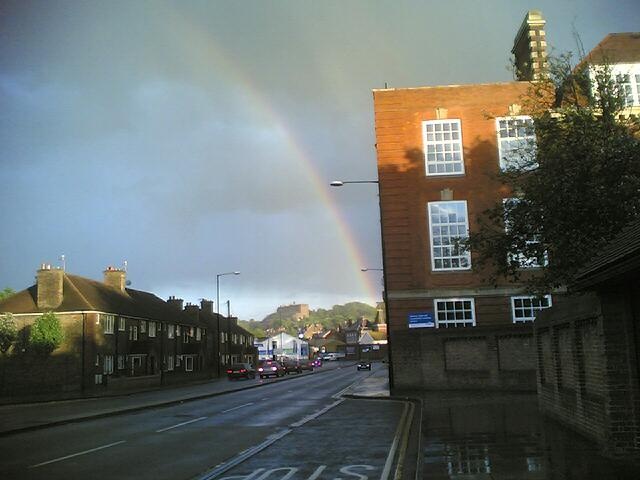 Photograph of Rainbow over Rochester, Kent