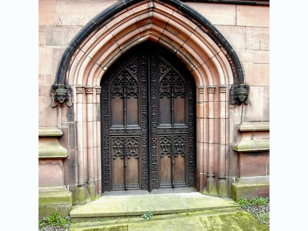 The doors to a church in Coventry.
