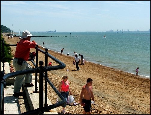 Southampton Water from Royal Victoria Country Park, the old pier would have been here.