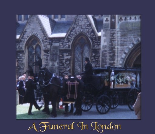 A funeral carriage winds it's way to Highgate Cemetery in London