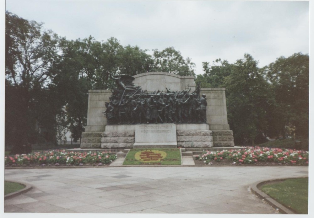 Photograph of the war memorial at the haymarket Newcastle Upon Tyne. Photograph taken in 1993