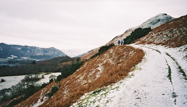 Cat Bells from flank side path in the Derwent Valley, winter