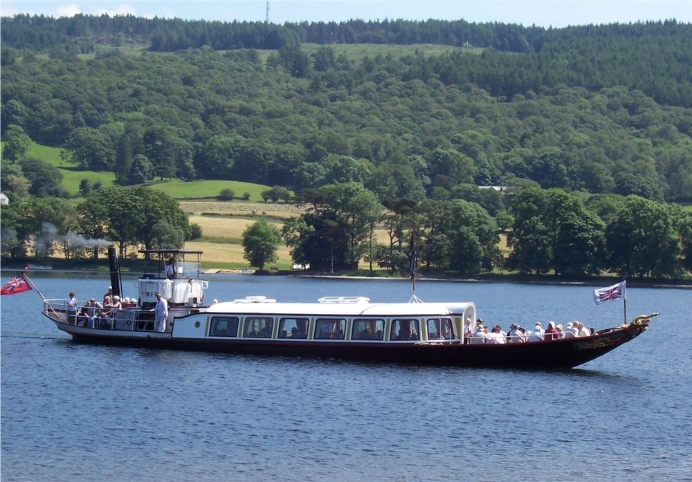 Queen of Coniston Water 'Gondola' June 2005 near Hoathwaite Landing