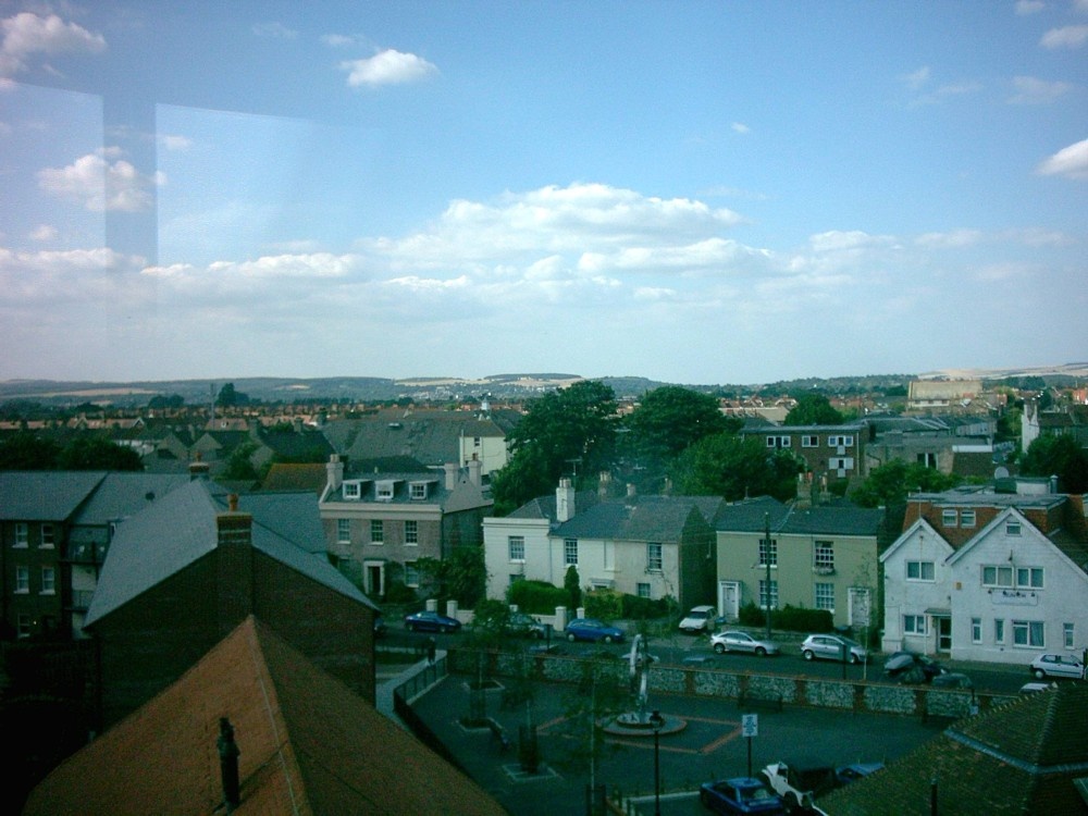 The South Downs from the top of the Look and sea centre tower.