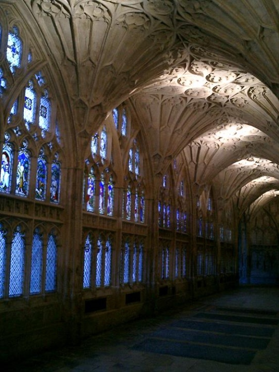 Gloucester Cathedral--Cloisters (evening illumination)