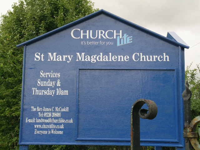 St Mary Magadalene Church sign, Lundwood