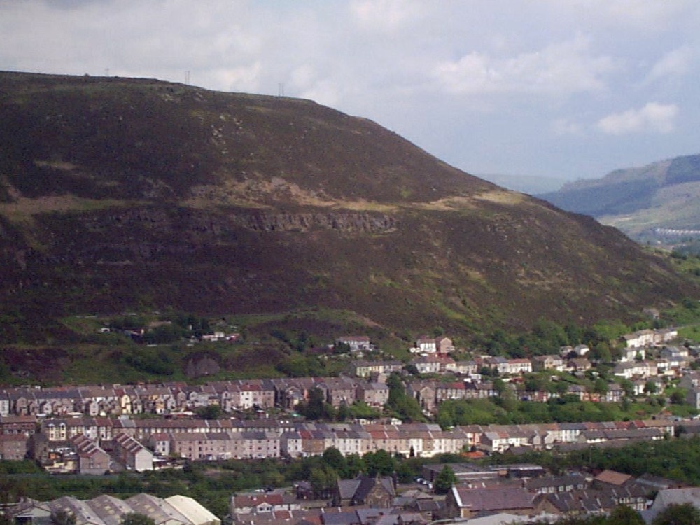 Trealaw mountain from Clydach, Rhondda photo by Anthony John