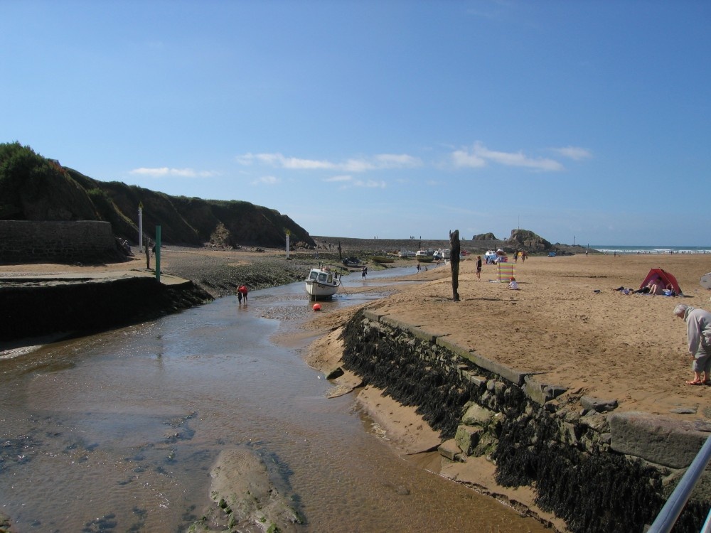 The harbour in the bay at Bude, which becomes completely flooded when the tide comes in