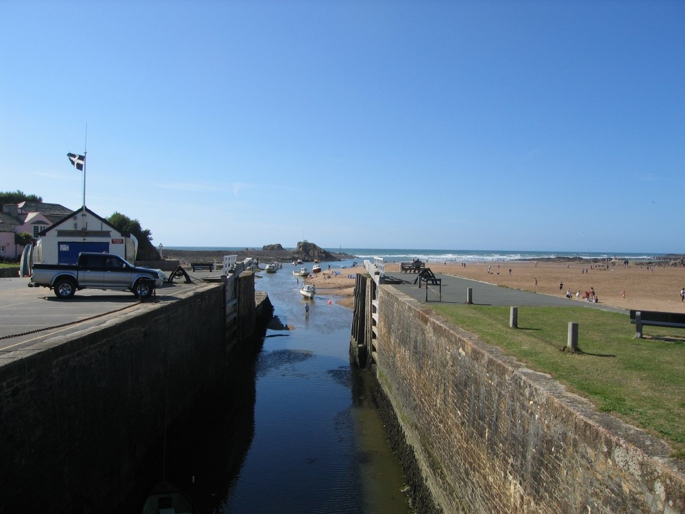 The Bude canal sea lock. Bude, Cornwall