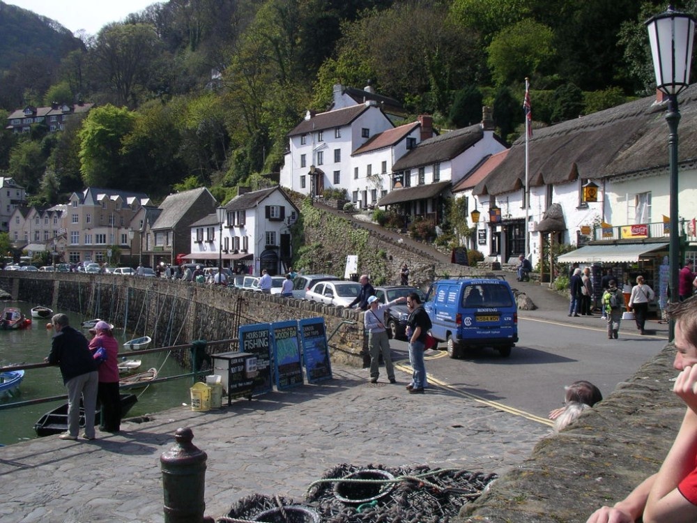 Lynmouth Harbour and village in Devon
