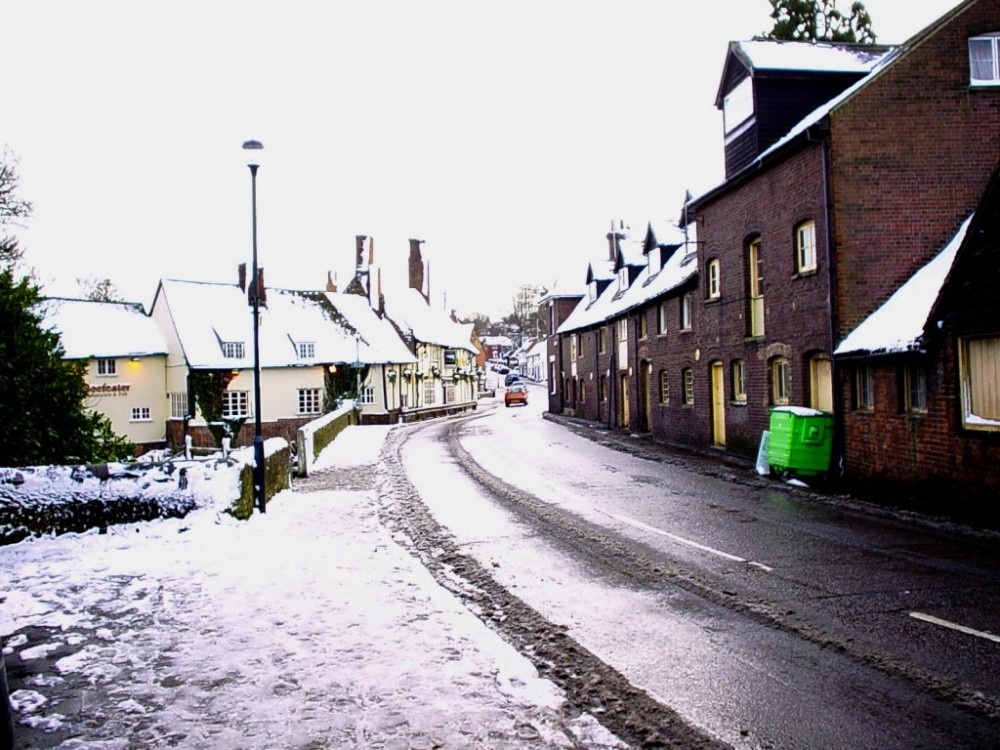 Photograph of High street in Wheathampstead, Hertfordshire.