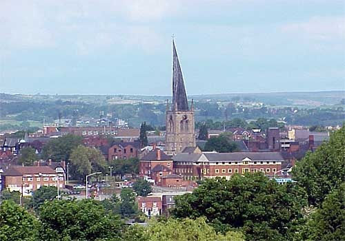 Photograph of Chesterfield in Derbyshire
View of the town looking west
