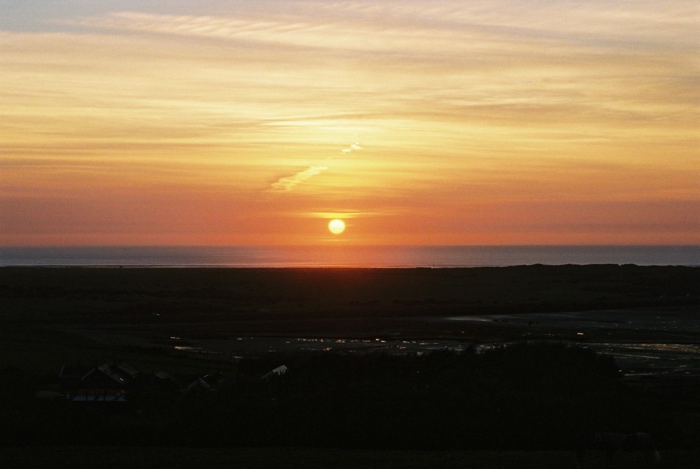 Photograph of Sunset over Northam Burrows, Appledore, North Devon (Sept 05)