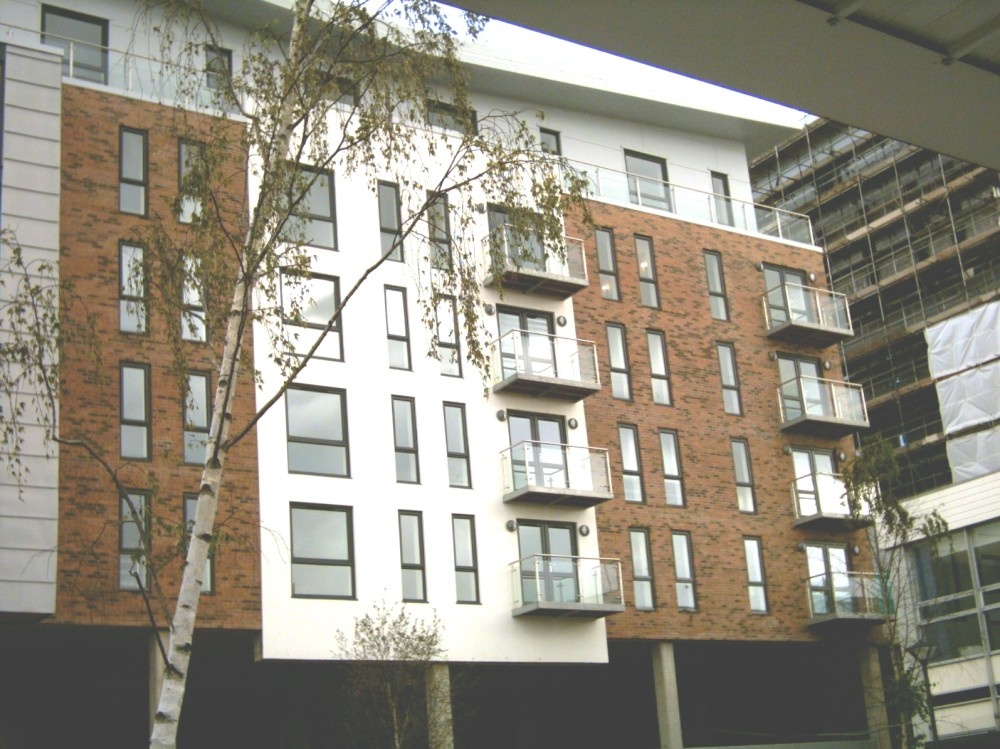 Building work in Prestwich, Manchester.  New - very expensive apartments.