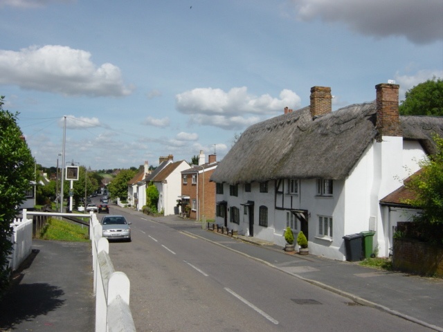 Photograph of Looking down Winchester St towards the village. Overton