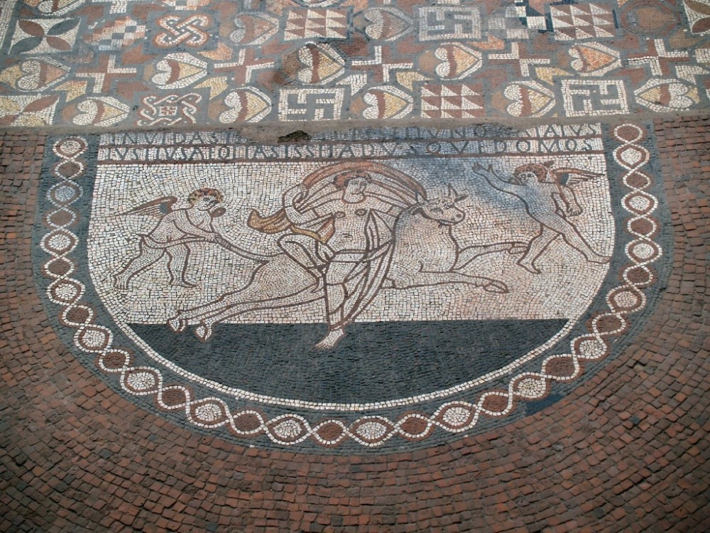 Lullingstone Roman Villa, detail of mosaic floor.