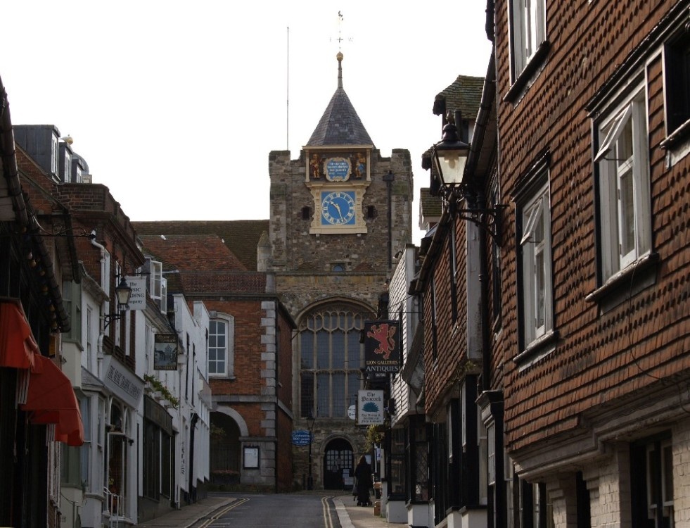 Lion Street with St Mary's Church, Rye, East Sussex