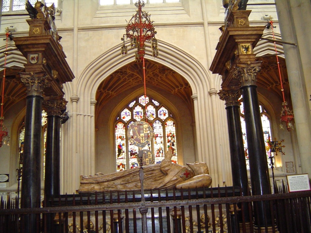 Bath Abbey Interior, Tomb of James Montagu, Bishop of Bath Abbey from 1608 until 1616