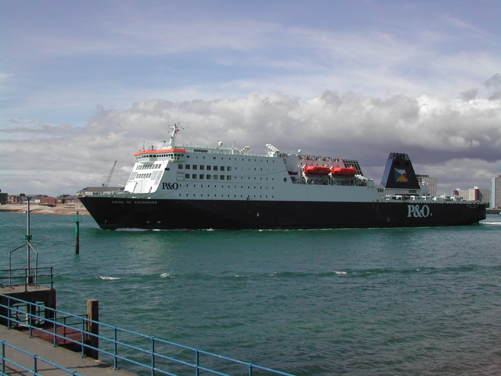 The P&O Ferry PRIDE OF CHERBOURG From the Gun Warf Quay, Portsmouth. - August 2003