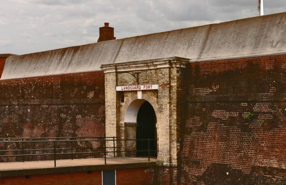 The Gateway into Landguard Fort, built in 1740 and converted in 1875.