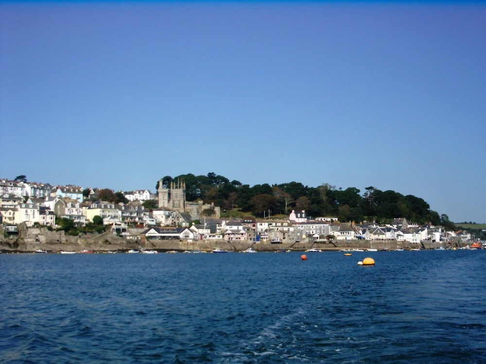 View at Fowey from seaside. Fowey, Cornwall