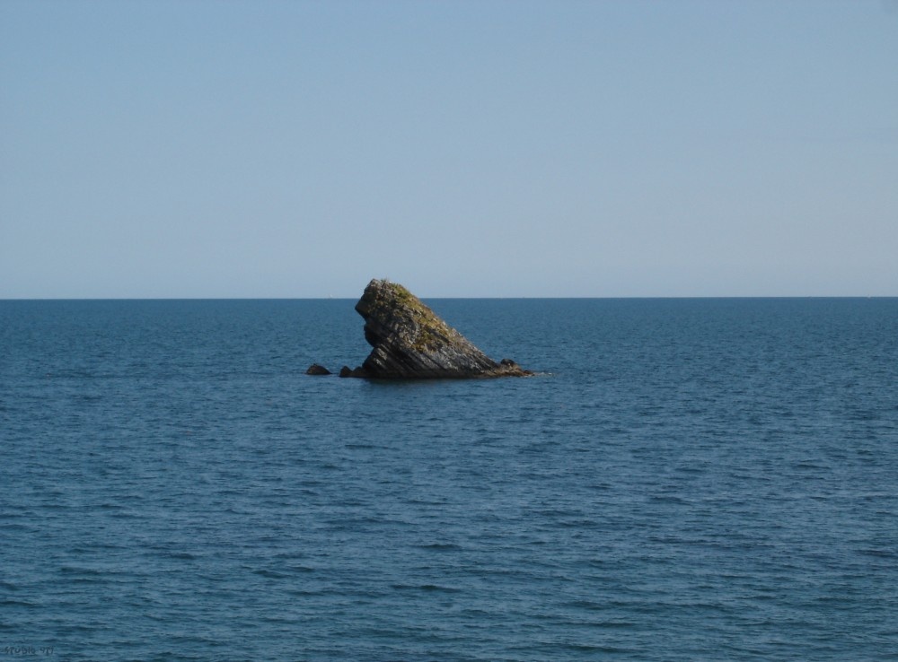 View of Shag Rock from Meadfoot beach, Torquay, S.Devon