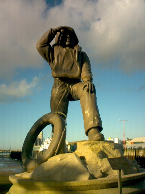 Lowestoft, Suffolk. Statue of remembrance of the brave people who gave their lives for others