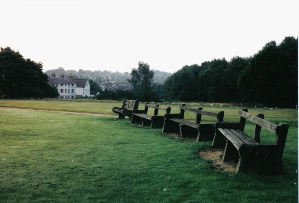 Benches on Southborough Common, near Tunbridge Wells, Kent