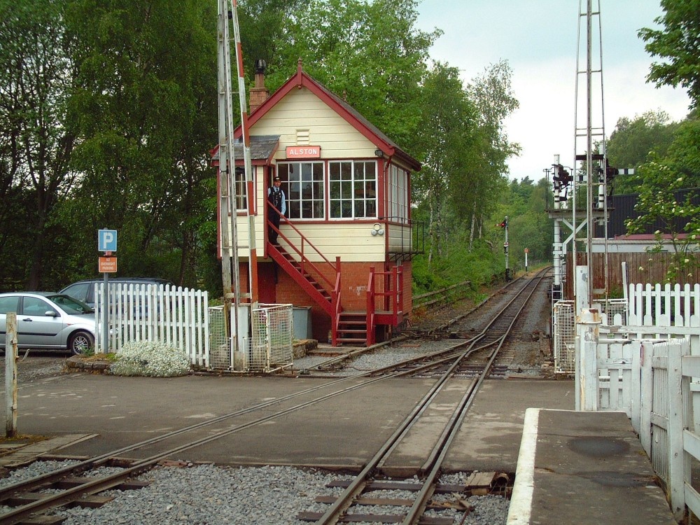 Photograph of Alston Station signal box. Cumbria.