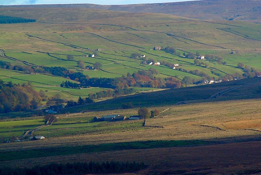 View over the valley to Garrigill, Cumbria.