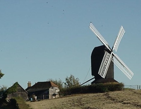 A smock mill with farm buildings near Bethersden in Kent