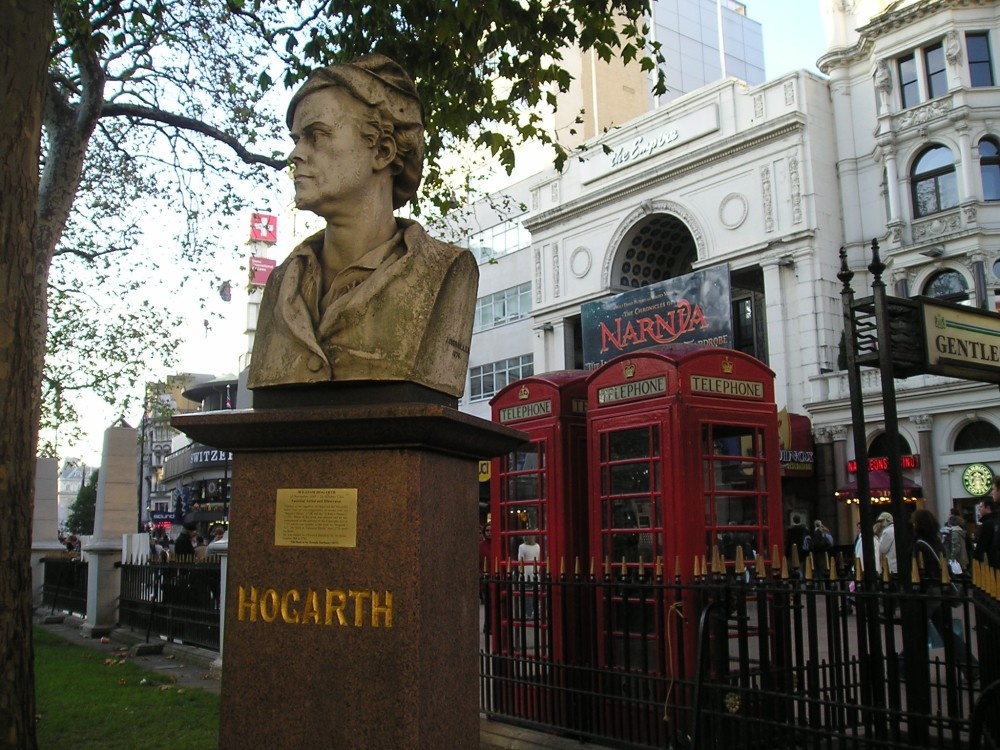 The famous artist Hogarth, in Leicester Square, London