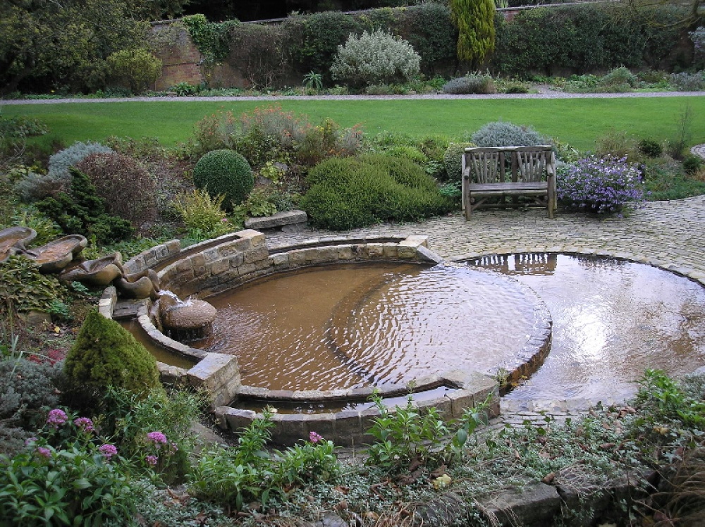 Chalice Well pools. Glastonbury, Somerset. Nov 2005.