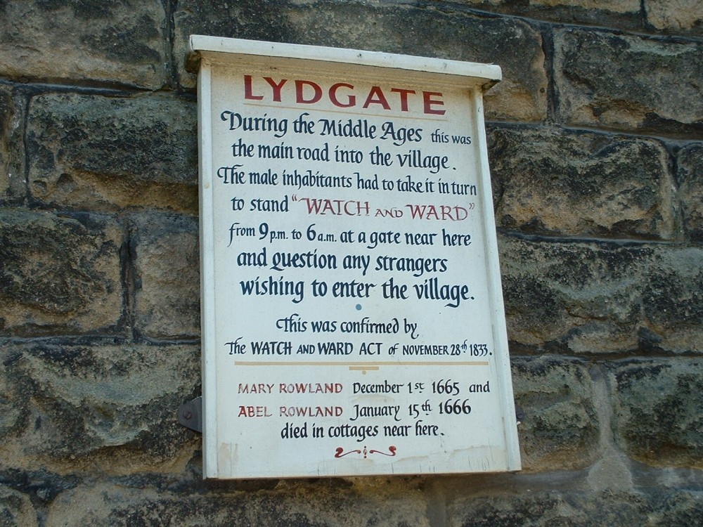 Photograph of Plague Sign, Eyam, Derbyshire Peak District