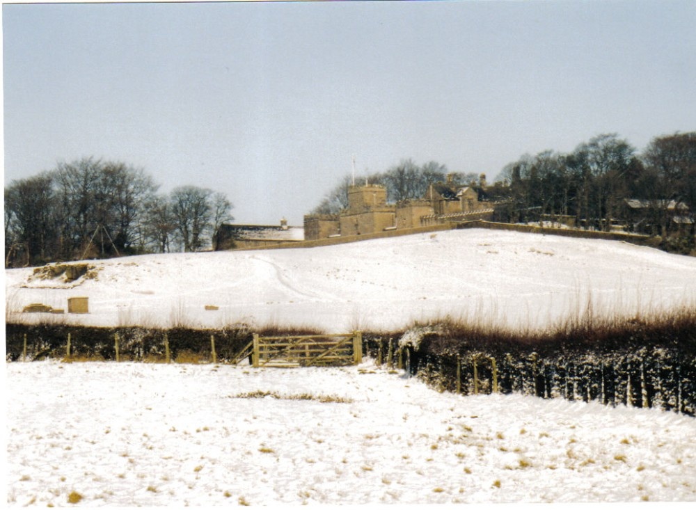 Photograph of Hoghton Tower from A675, Brindle Bar Corner, Christmas Day 2004