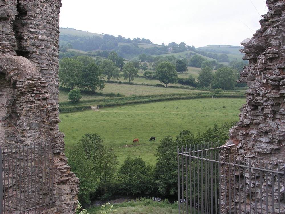 View from Clun castle in South Shropshire.