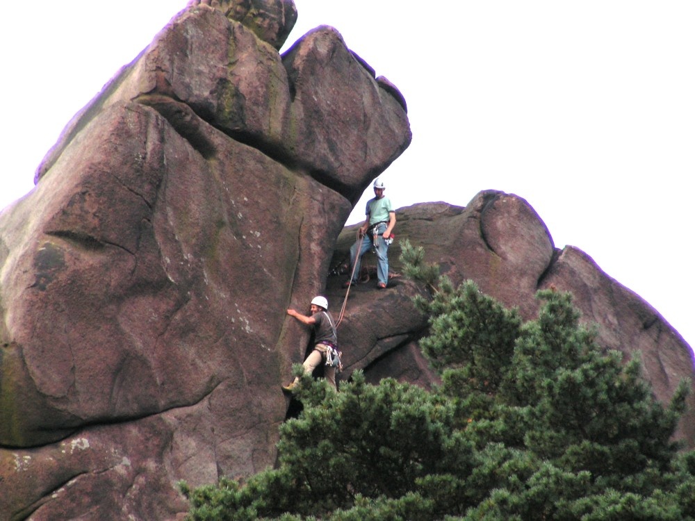 Rock climbers on the Roaches in Staffordshire