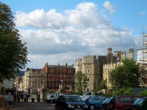 view of the town from the castle entrance, Windsor Castle