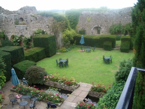 view of the courtyard, Amberley Castle photo by Robin Harper