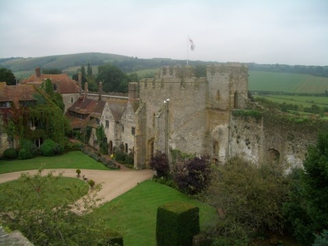 view from atop the battlements, Amberley Castle photo by Robin Harper