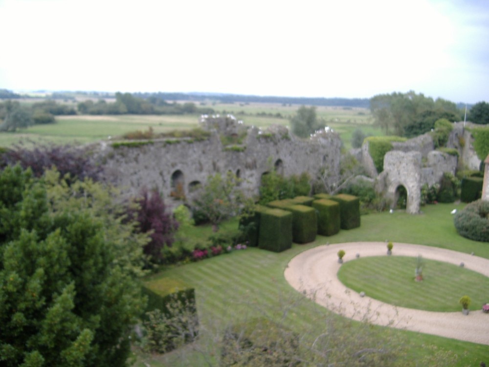 castle wall view from the battlements, Amberley Castle