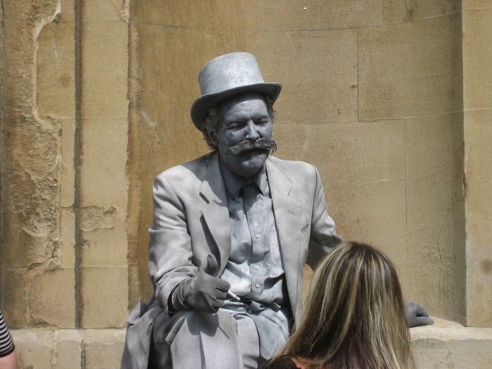 Bath, Somerset.  A living statue