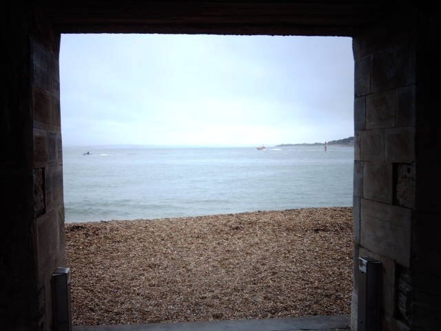 Southsea Seafront as seen from under the walls at the Round Tower.