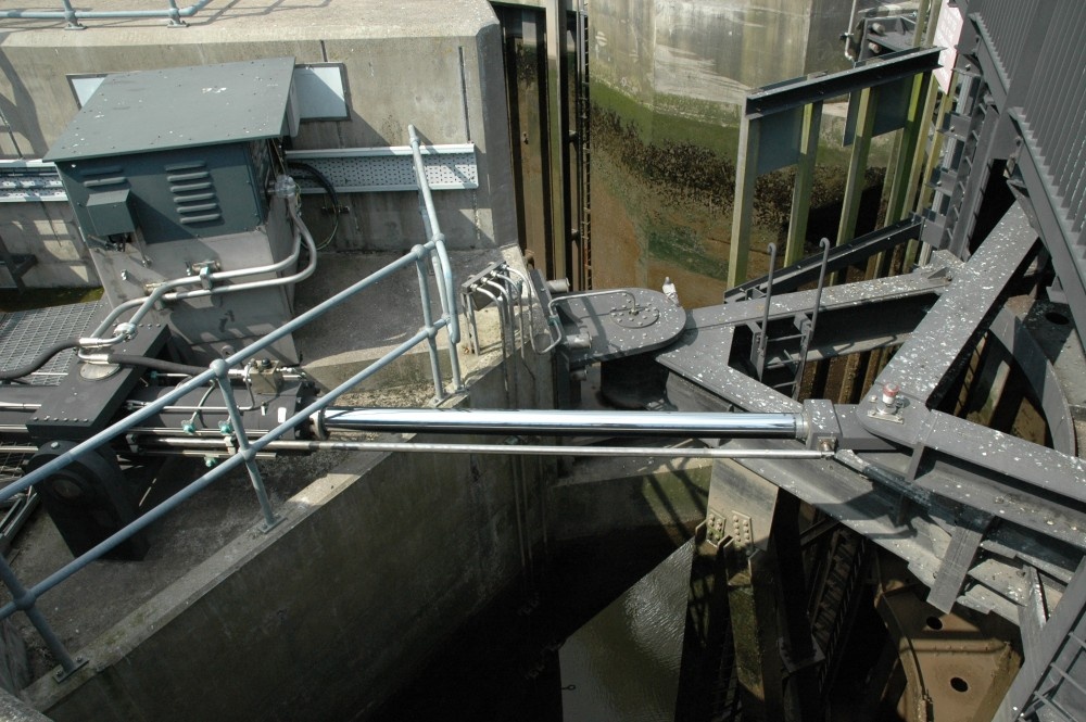Cardiff, Wales.  One of the lochs controlling traffic to and from the bay.