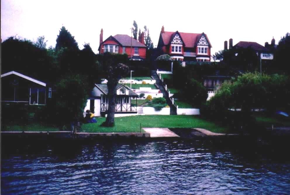 Houses along River Dee in Chester, Cheshire