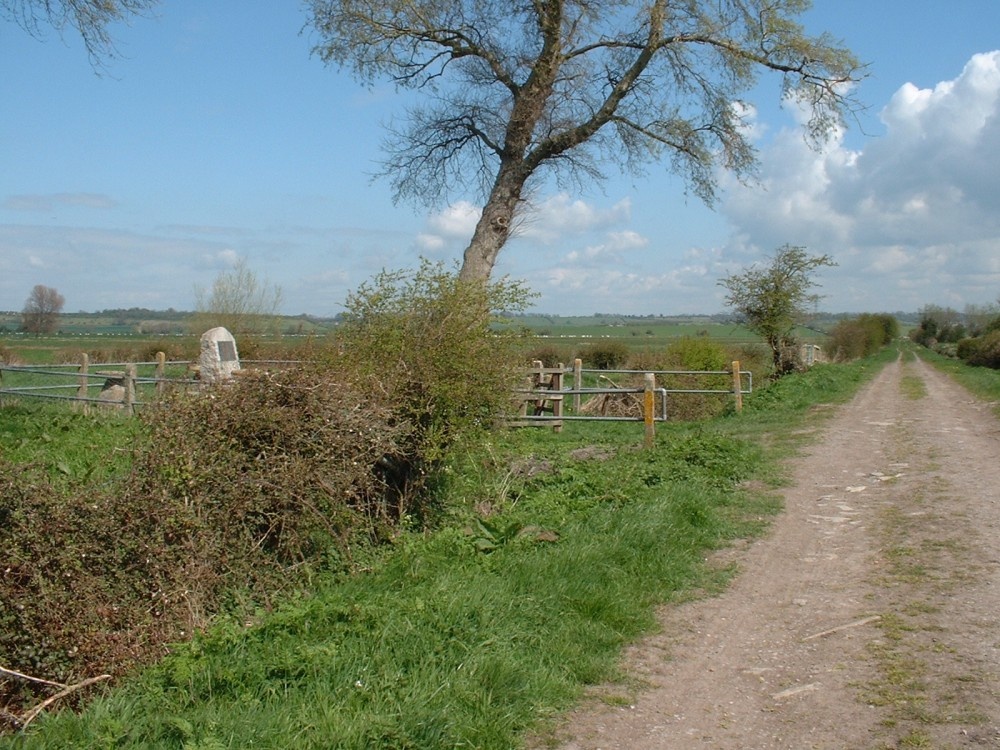 Westonzoyland, Somerset. Site of the battle of Sedgemoor 6th July 1685. View from the track.