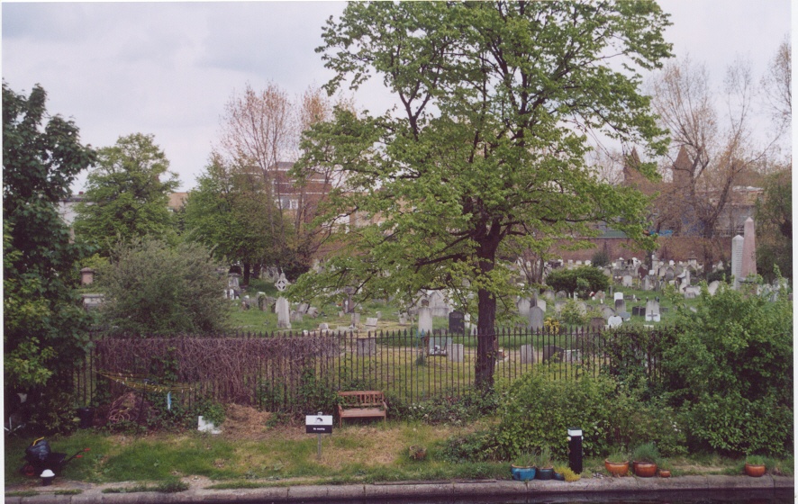 Kensalgreen cemetery, from the regent canal, London