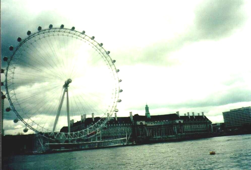 London - Old County Hall (and London Eye), May 2001