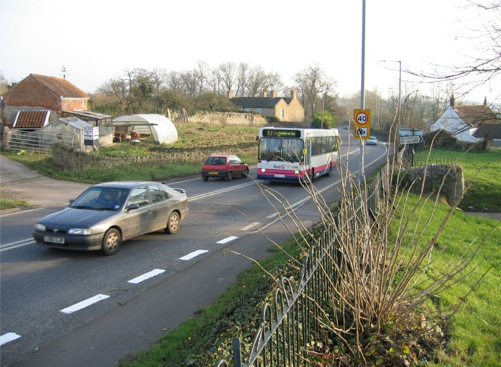 The A38 Main Road, Pawlett, Somerset.
