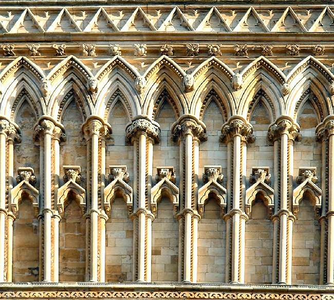 Stonework detail, West Front, Lincoln Cathedral